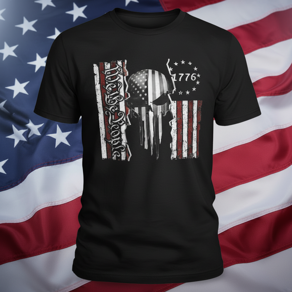 1776 WTP FLAG SKULL t-shirt patriotic - variation 6