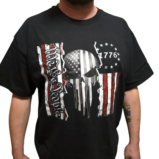 1776 WTP FLAG SKULL T-SHIRT