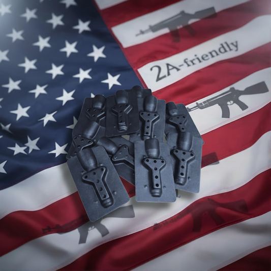 Centered Holster Shells on 2A Flag Background