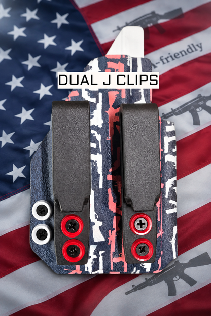 Dual J clips holster attachment