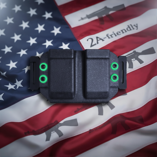 Dual mag carrier teal accents - 2A flag enhanced