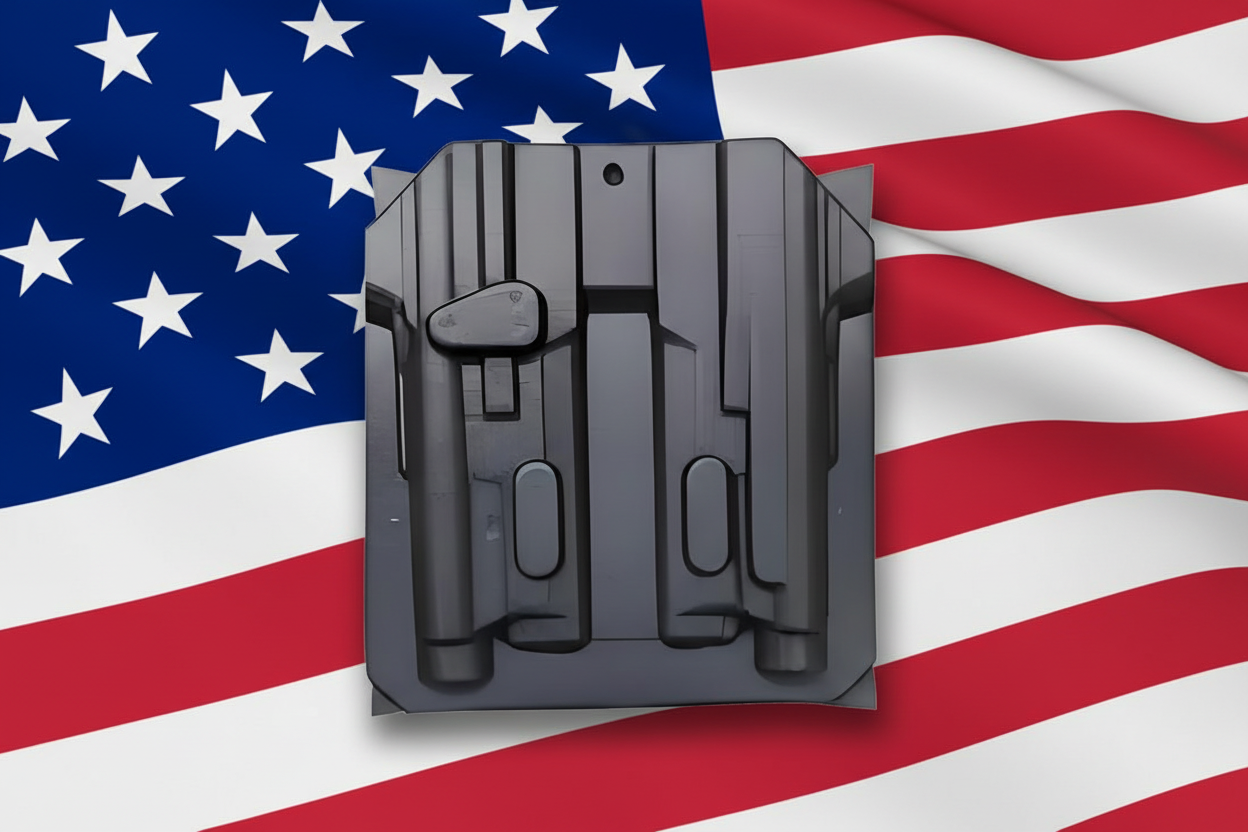 Patriotic American flag background with vac formed shells no trim jig