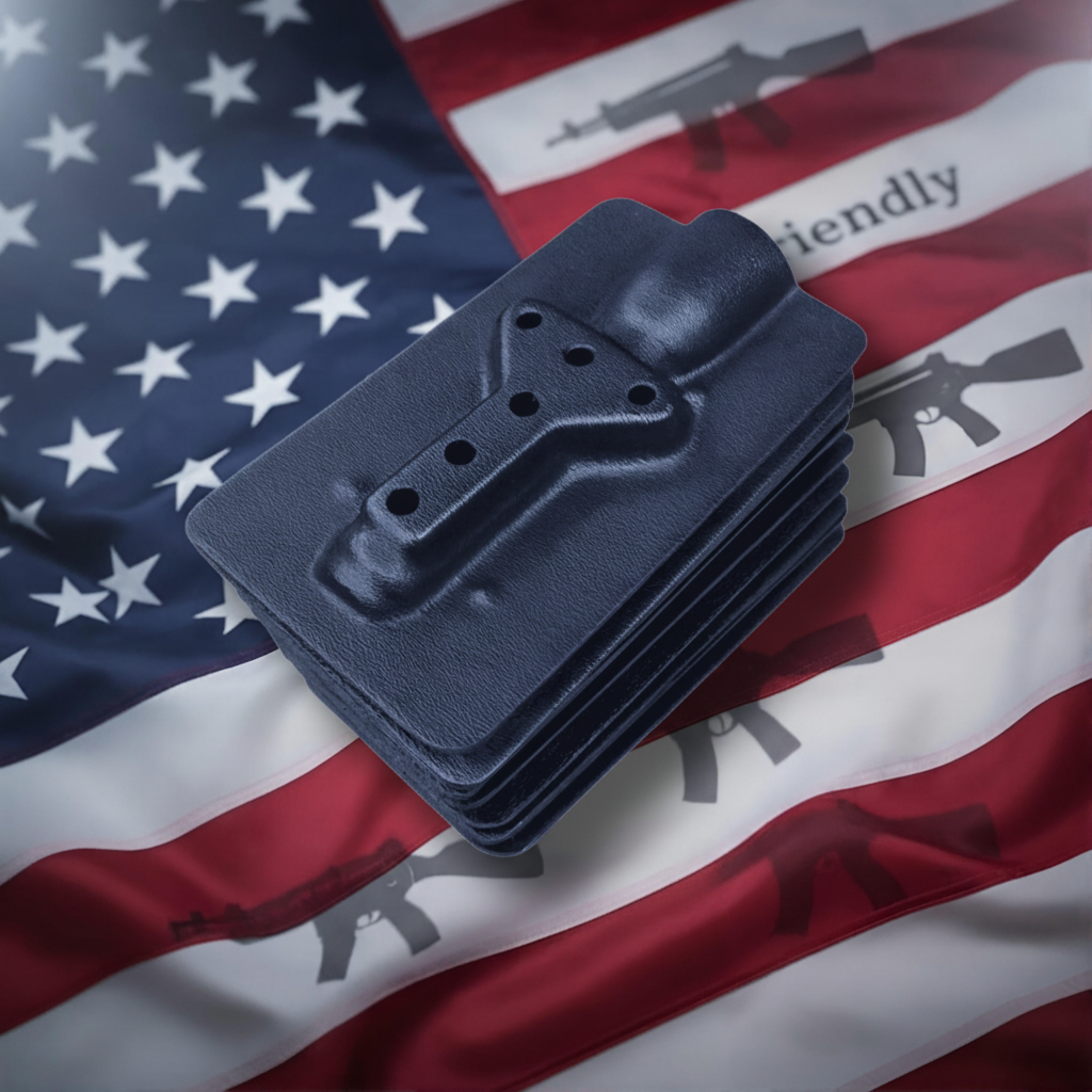 Stacked Holster Shells on 2A Flag Background